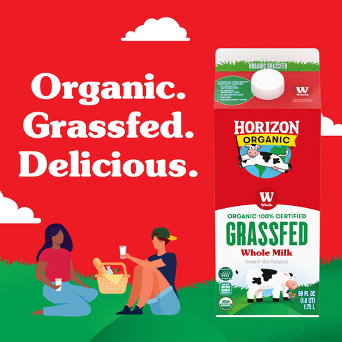 Horizon Organic Grassfed Vitamin D Whole Milk, Carton, 59 fl. oz.